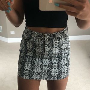 snake print skirt